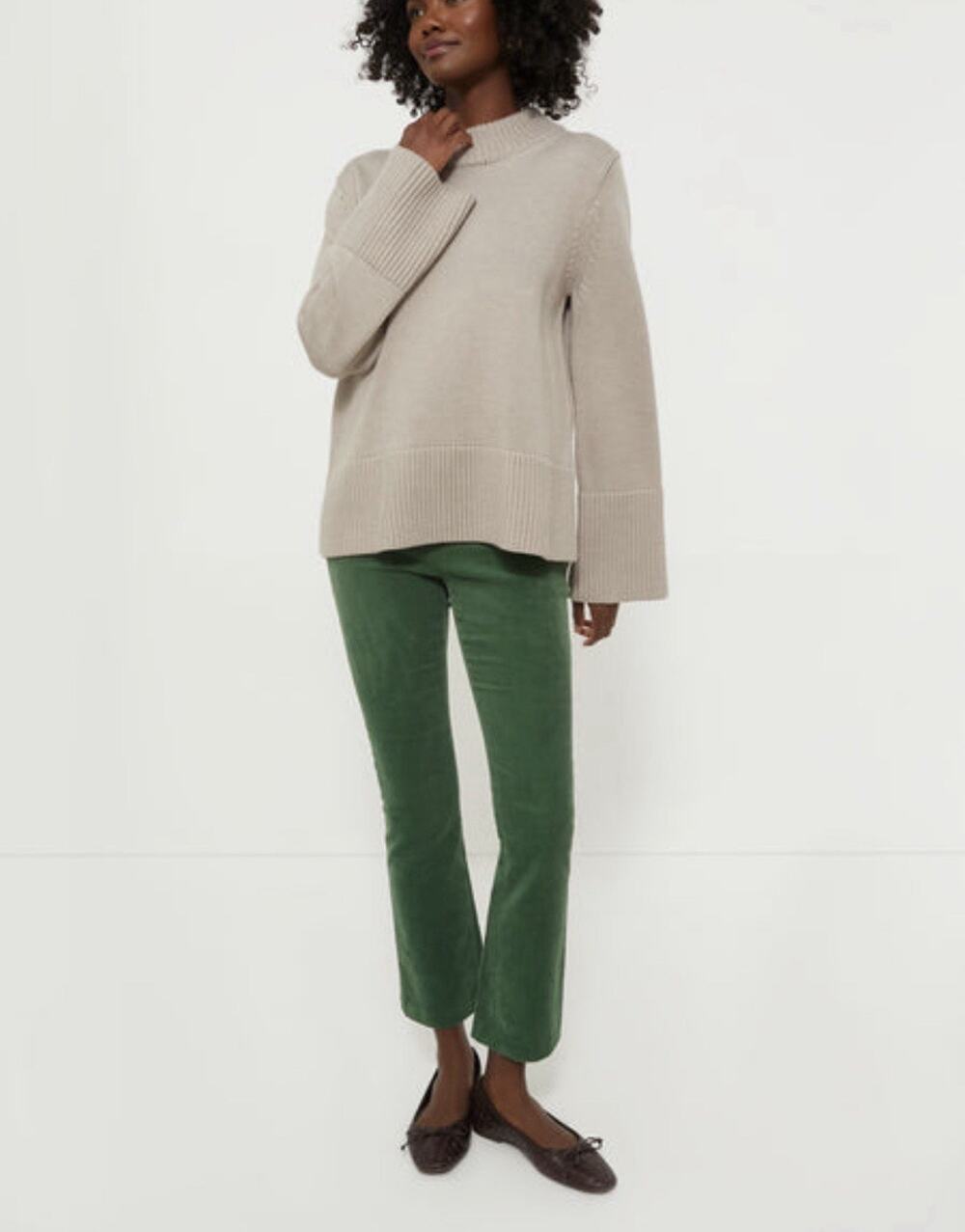 NWOT TUCKERNUCK Green Corduroy Ashford Pants High Waist Cropped Small